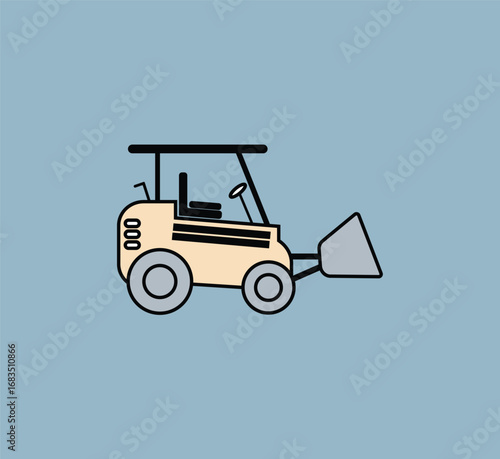 Heavy Mining Equipment Icons, Construction Machinery Symbols, and Industrial Work Vehicle Illustrations.