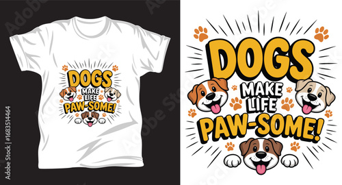 dog graphic vector T shirt design print.