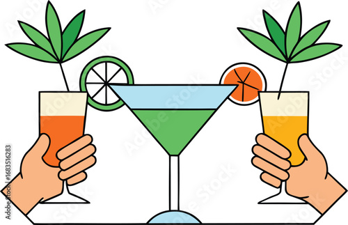 hand with cocktail