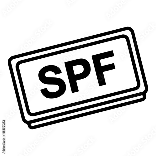 Scalable vector graphic of spf sun protection factor label for skincare and health concepts