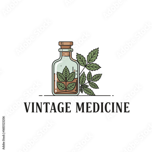 Vintage medicine health, logo design illustration