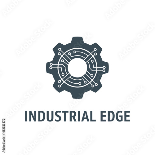 Industrial technology industry edge, logo design illustration