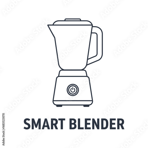 Blender electric kitchen smart, logo design illustration