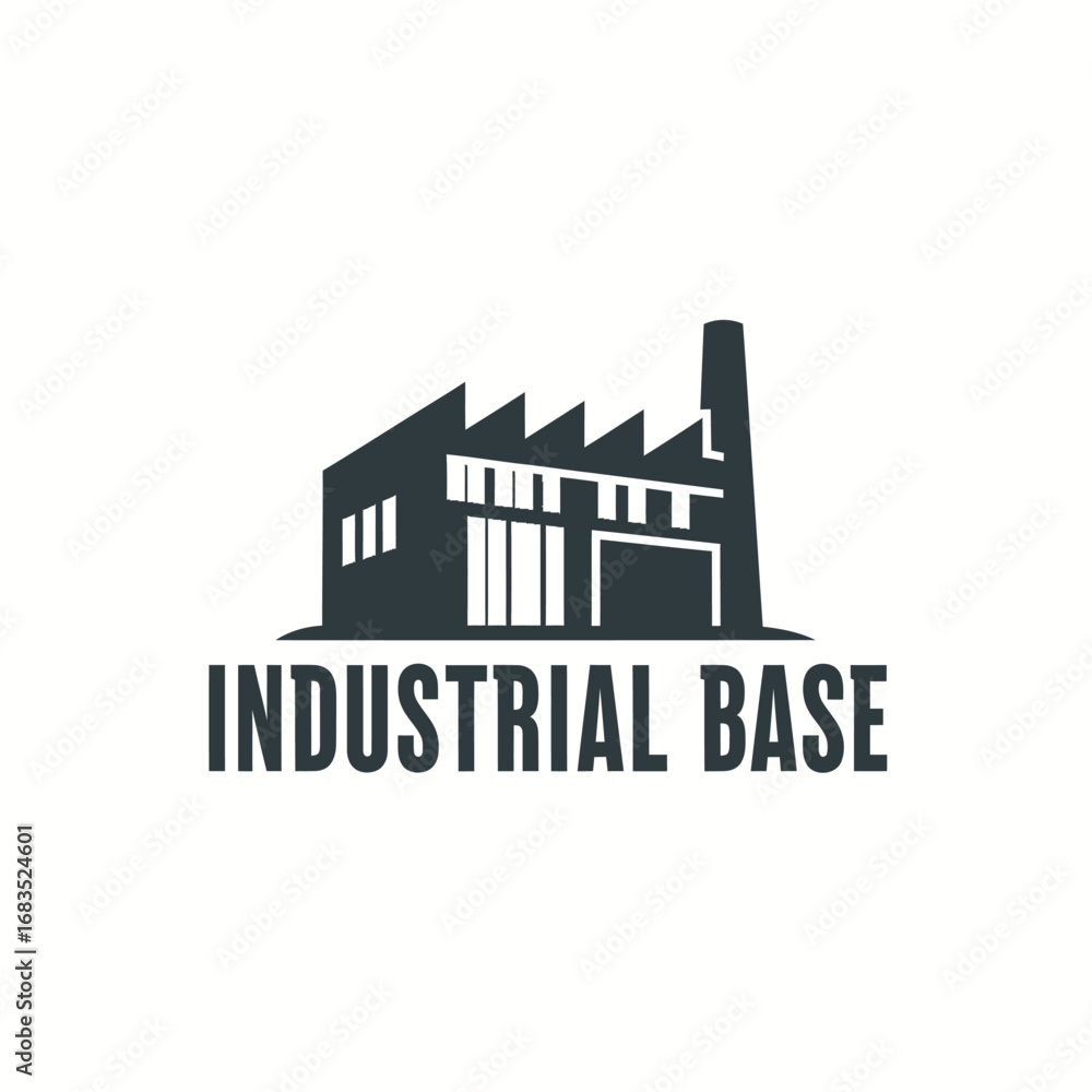 Fototapeta premium Industrial base technology, logo design illustration vector