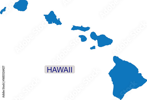 Solid map of Hawaii an USA State