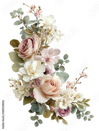 Delicate floral bouquet in pastel shades