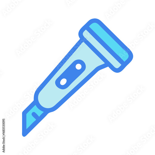 Vector icon of a utility knife on black background