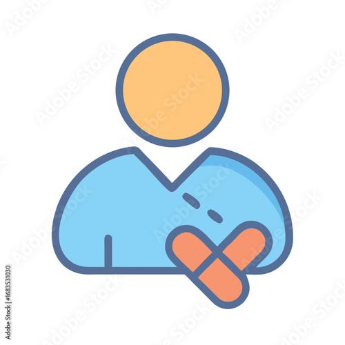 Abstract user icon symbolizing restriction or denial concept