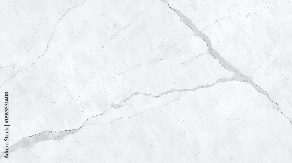 Naklejka premium White wall with linen like subtle texture and visible cracks creating abstract pattern, offering modern and minimalistic background with natural imperfections