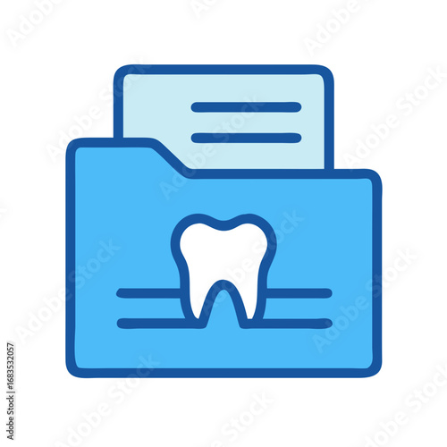 Dental records folder flat vector icon illustration design
