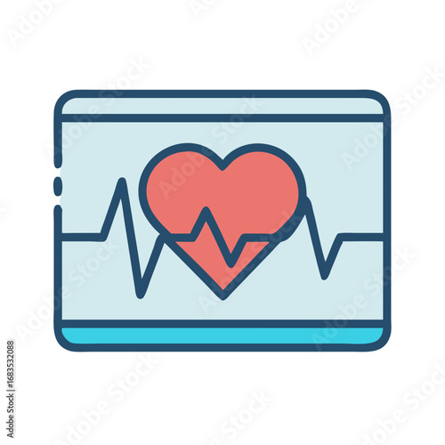 Heart rhythm on a screen, medical or health concept