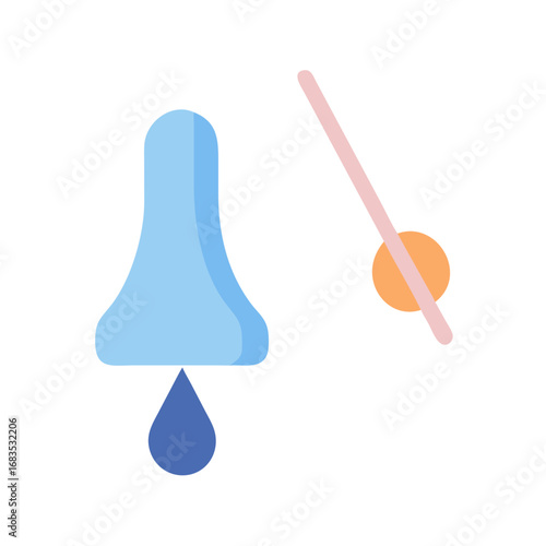 Nasal spray icon with drop in flat style vector