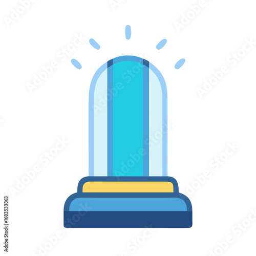 Emergency beacon icon signaling assistance on black background