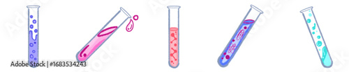 Cute Science Test Tube Clipart PNG for Teaching and Decoration
