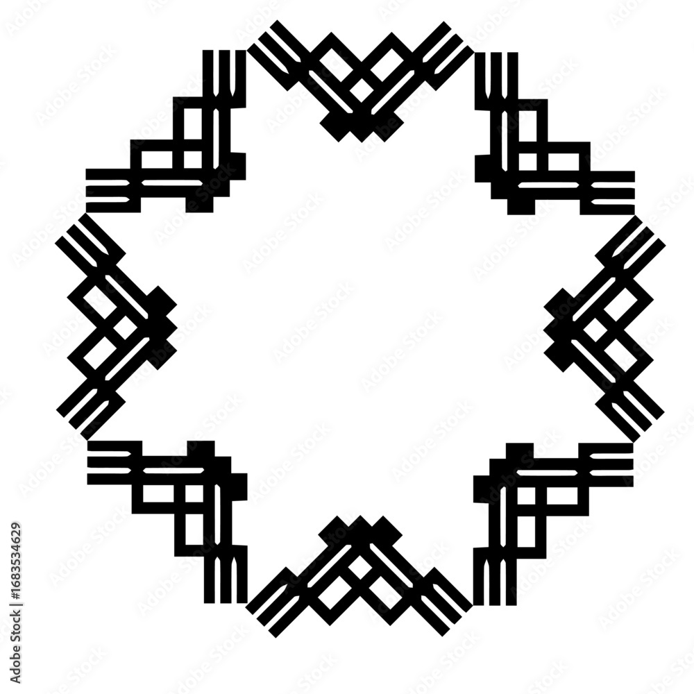 Fototapeta premium Black vintage vector frame on a white background.