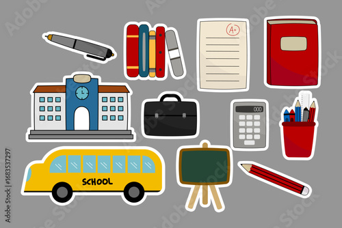 Education Clipart Set with School Elements