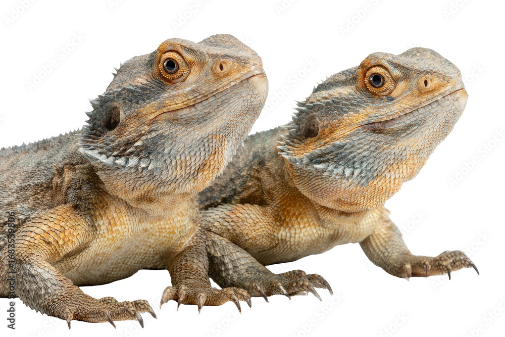 Obraz premium Two Bearded Dragons side-by-side