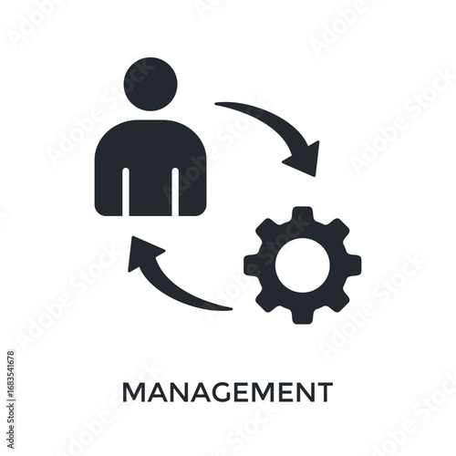 Management Icon Glyph Style. Vector Illustration For Graphic Design