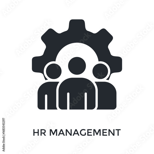 Hr Management Icon Glyph Style. Vector Illustration For Graphic Design