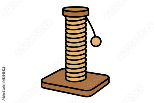Vector Illustration of a Cat Scratching Post