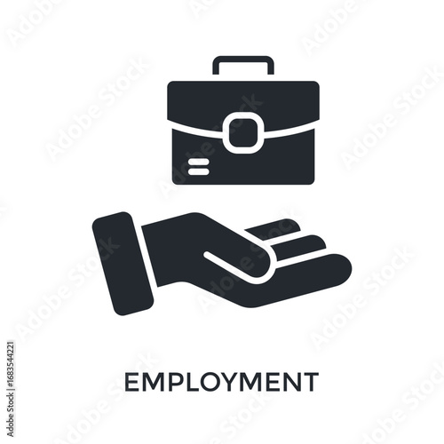 Employment Icon Glyph Style. Vector Illustration For Graphic Design