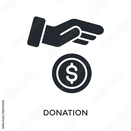 Donation Icon Glyph Style. Vector Illustration For Graphic Design