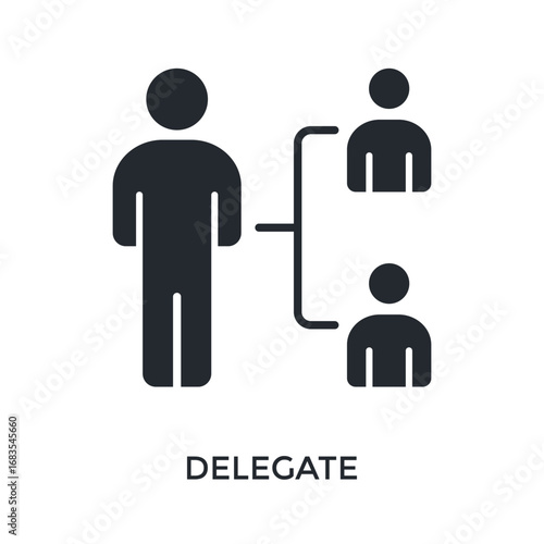 Delegate Icon Glyph Style. Vector Illustration For Graphic Design