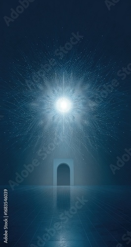 Dark, glowing portal with ethereal light