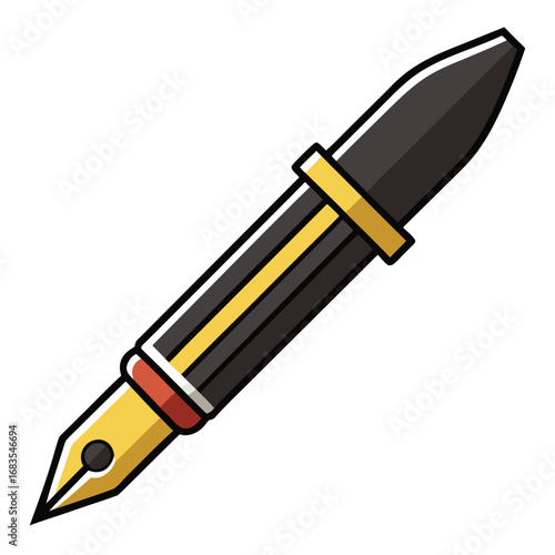 fountain pen isolated on white