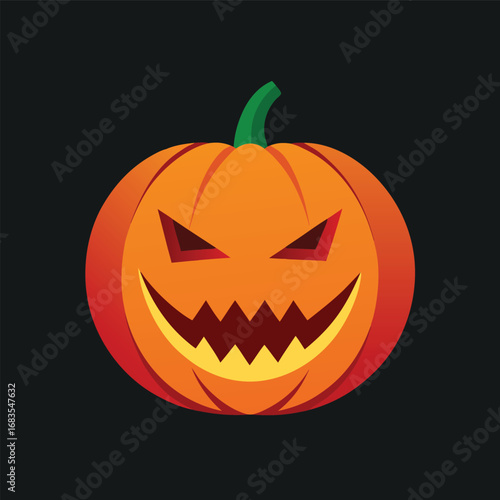 Minimalist Halloween Poster with Glowing Jack-o’-Lantern Pumpkin