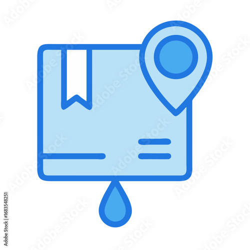 Parcel delivery tracking icon on black background in flat