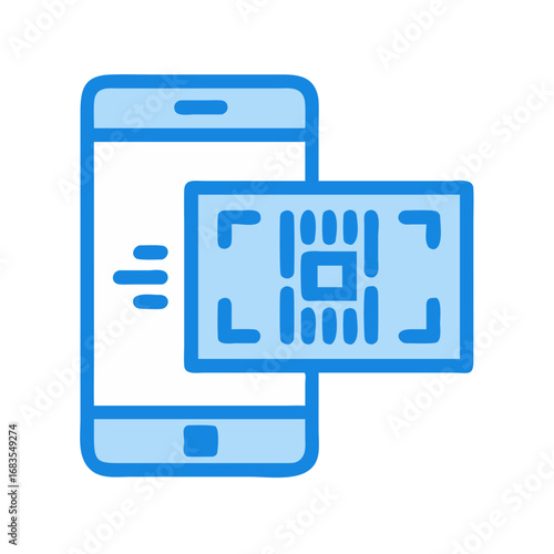 Mobile phone with credit card chip, vector flat design