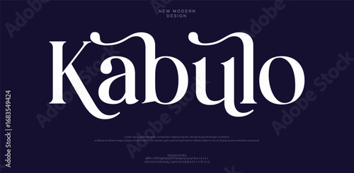 KABULO Minimal luxury font alphabet logo. Typography beauty fashion elegant minimalist serif italic fonts decorative wedding vintage retro logos. vector illustration