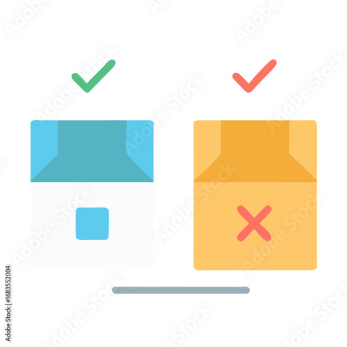 Digital flat design showing correct and incorrect options clearly