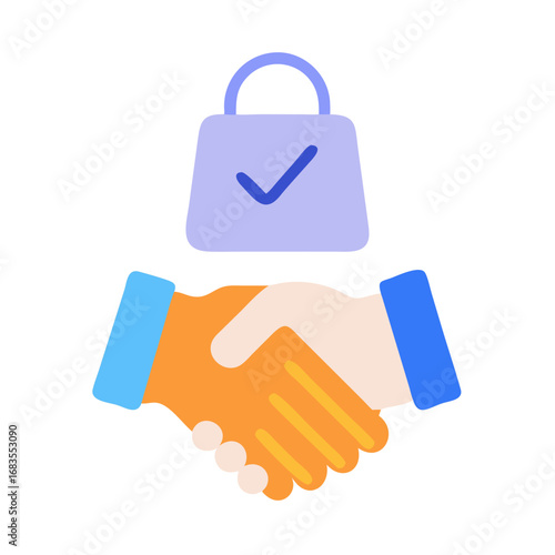 Business deal and product completion concept on black background