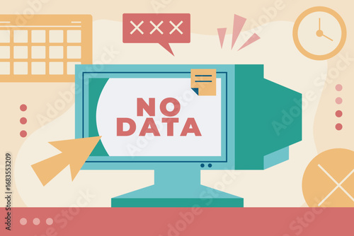 Digital information loss concept on a retro display