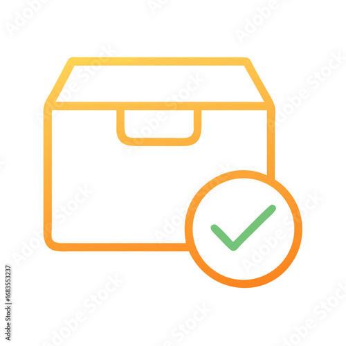 Delivered package complete order fulfillment icon illustration design