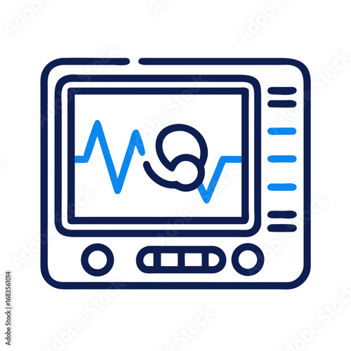 Digital heart monitor screen showing vital signs analysis result