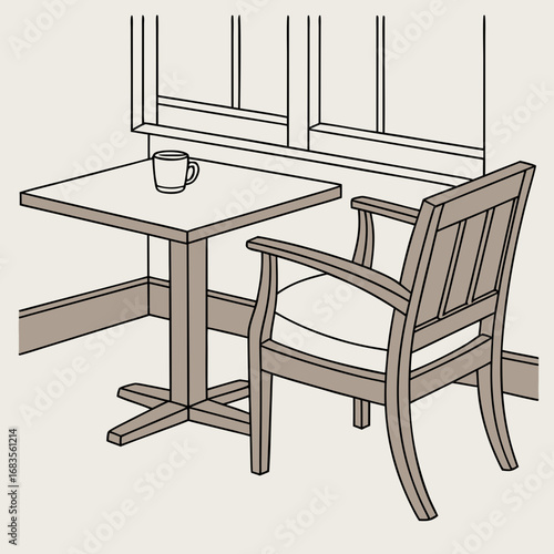 chair and table
