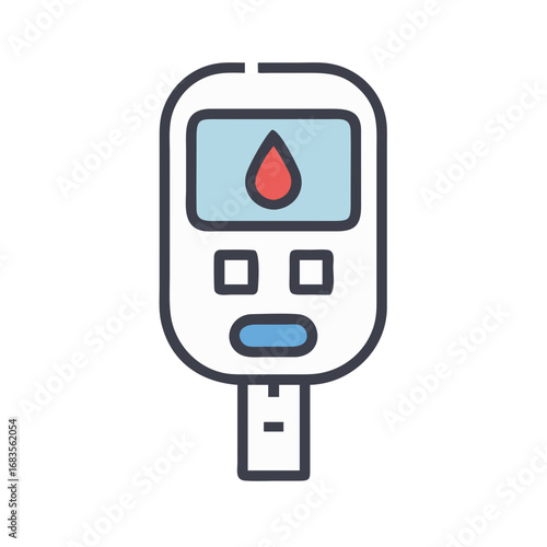 Icon of a blood glucose meter for diabetes care
