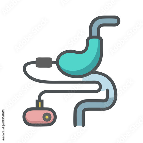 Gastric emptying study graphic illustration on black background image
