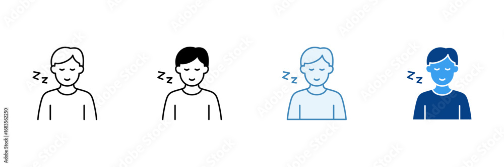 Naklejka premium Sleep Icon Set Multiple Style Collection