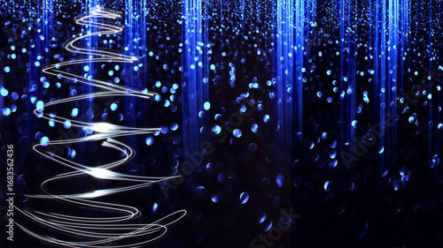 New Year abstract postcard drawn with light on a long exposure.