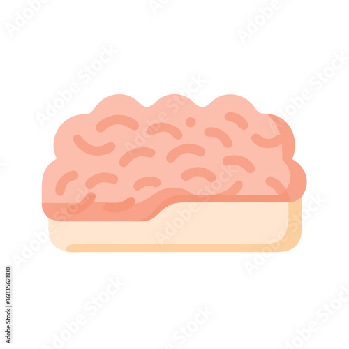 Stylized brain icon illustration on black background for design