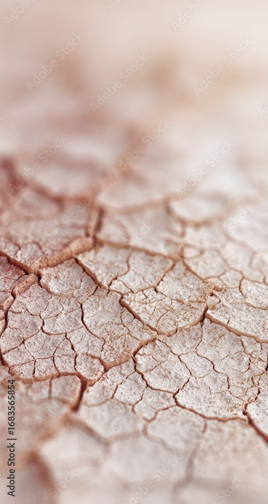 Fototapeta premium Close-up view of cracked, light-tan earth