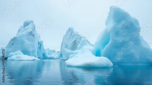 Wallpaper Mural Majestic iceberg formations floating in calm Arctic waters near Greenland Torontodigital.ca