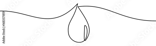 Water drop. Symbol of ecology, purity, nature, sustainability and conservation of natural resources, vector illustration in continuous line style