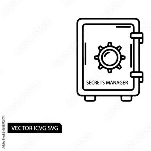 Secure savings vault icon vector illustration scalable financial security asset protection business concept