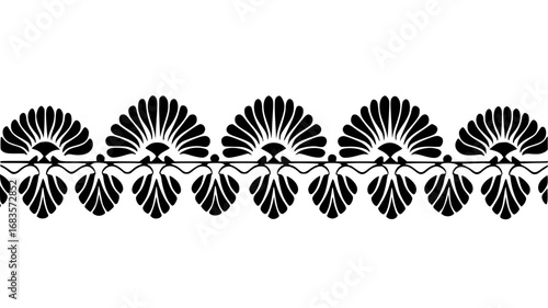 Elegant black floral border design adds classic sophistication and decorative flair to any project
