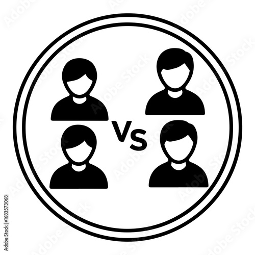 Vector icon representing a competition or match between two teams or groups of people